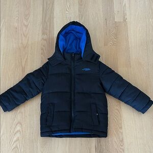 Kids Black and Blue Puffer Jacket